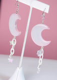 Cotton Candy Galaxy Moon Earrings - In Control Clothing