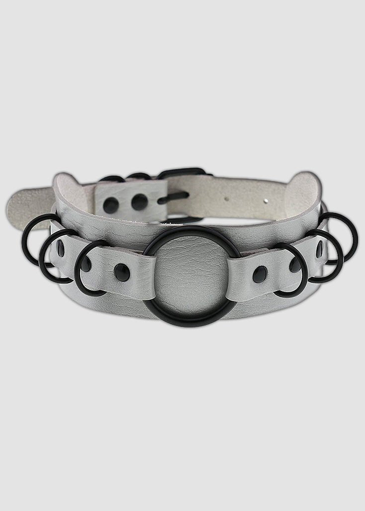 Cyber Goth Grey Choker Necklace - In Control Clothing
