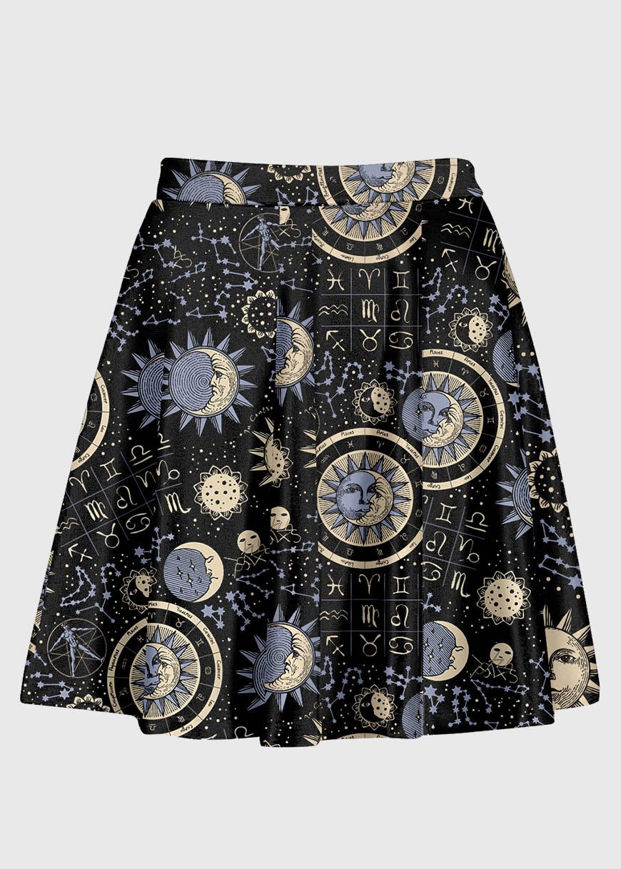 Dark Academia Astrology Zodiac Skirt - In Control Clothing