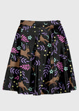 Deer Floral Kawaii High Waist Skirt - In Control Clothing