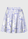 Digital World Techno Cyber Raver High Waist Skirt - In Control Clothing