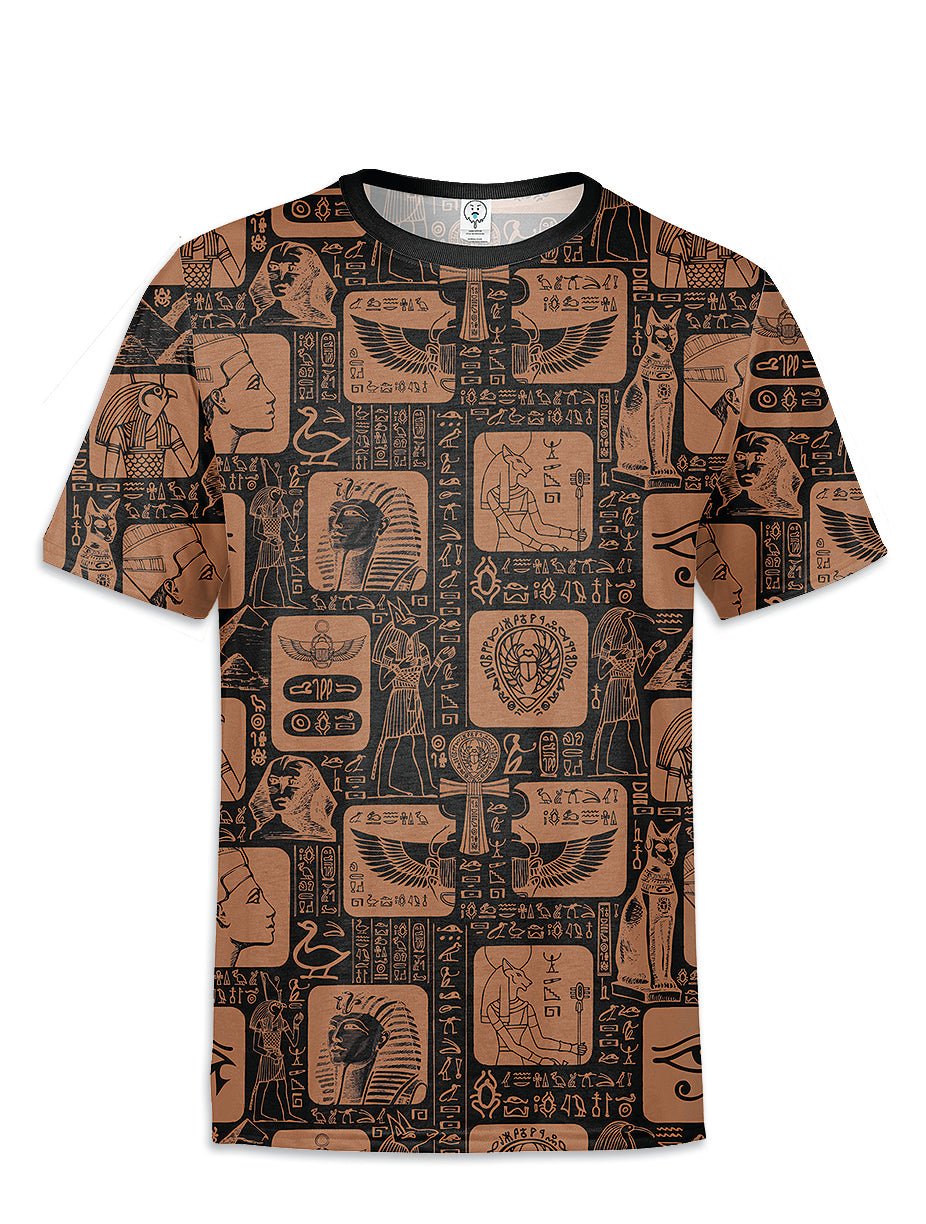 Egypt Hieroglyphics All Over Printed T-Shirt - In Control Clothing