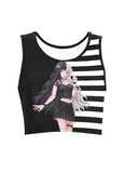 Emo Anime Two Tone Crop Top - In Control Clothing