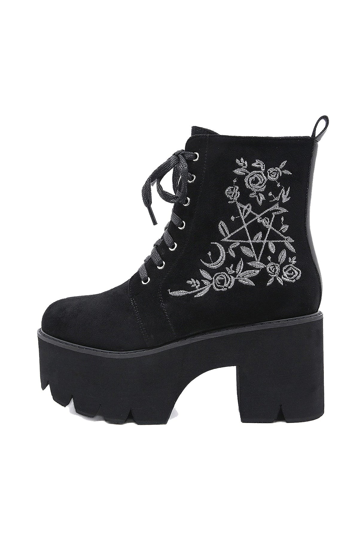 Enchanted Night Chunky Heel Platform Boots - In Control Clothing