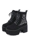 Enchanted Night Chunky Heel Platform Boots - In Control Clothing