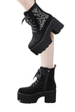 Enchanted Night Chunky Heel Platform Boots - In Control Clothing