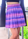 Galaxy Grid Pleated Skirt - In Control Clothing