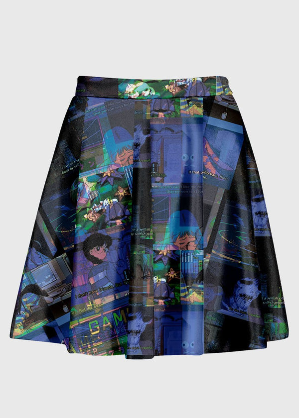 Glitchcore Aesthetic Anime Skirt