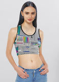 Glitchcore Computer Screen Crop Top - In Control Clothing