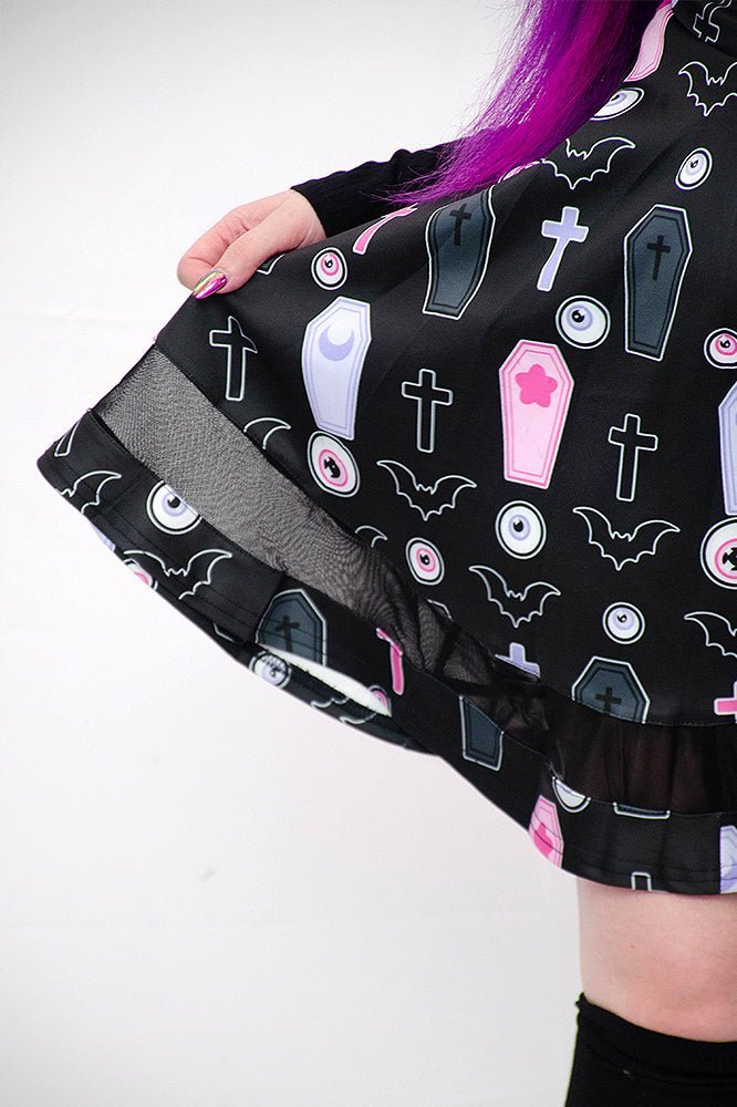 Goth Candy Black Mesh Skirt - In Control Clothing