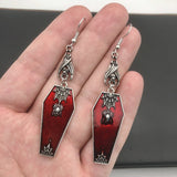 Goth Cross Vampire Coffin Earrings - In Control Clothing