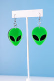 Green Alien Earrings - In Control Clothing