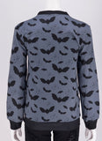 Grey Bat Pattern Cardigan Sweater - In Control Clothing
