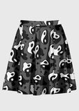 Grey Grunge Yin And Yang Alt Skirt - In Control Clothing