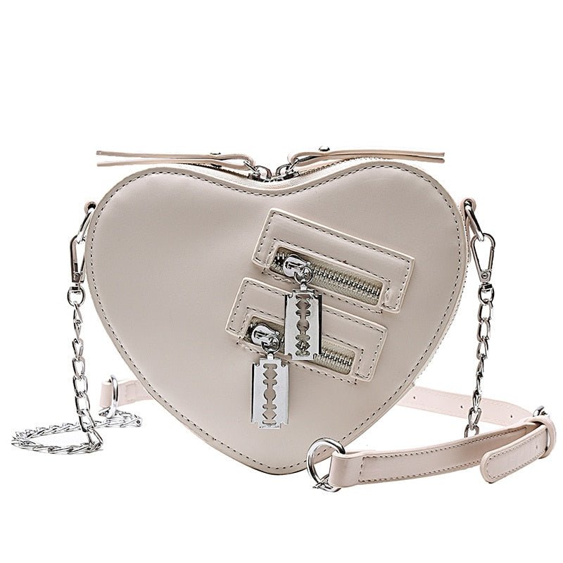 Heart Blade Zipper Chain Crossbody Bag - In Control Clothing