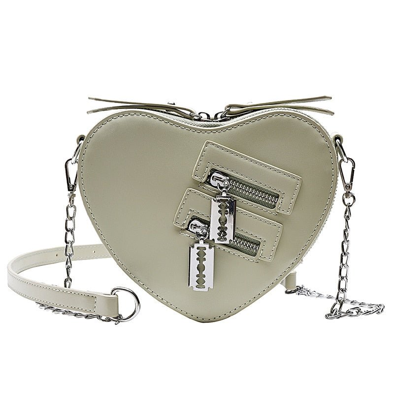 Heart Blade Zipper Chain Crossbody Bag - In Control Clothing