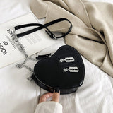 Heart Blade Zipper Chain Crossbody Bag - In Control Clothing
