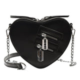 Heart Blade Zipper Chain Crossbody Bag - In Control Clothing