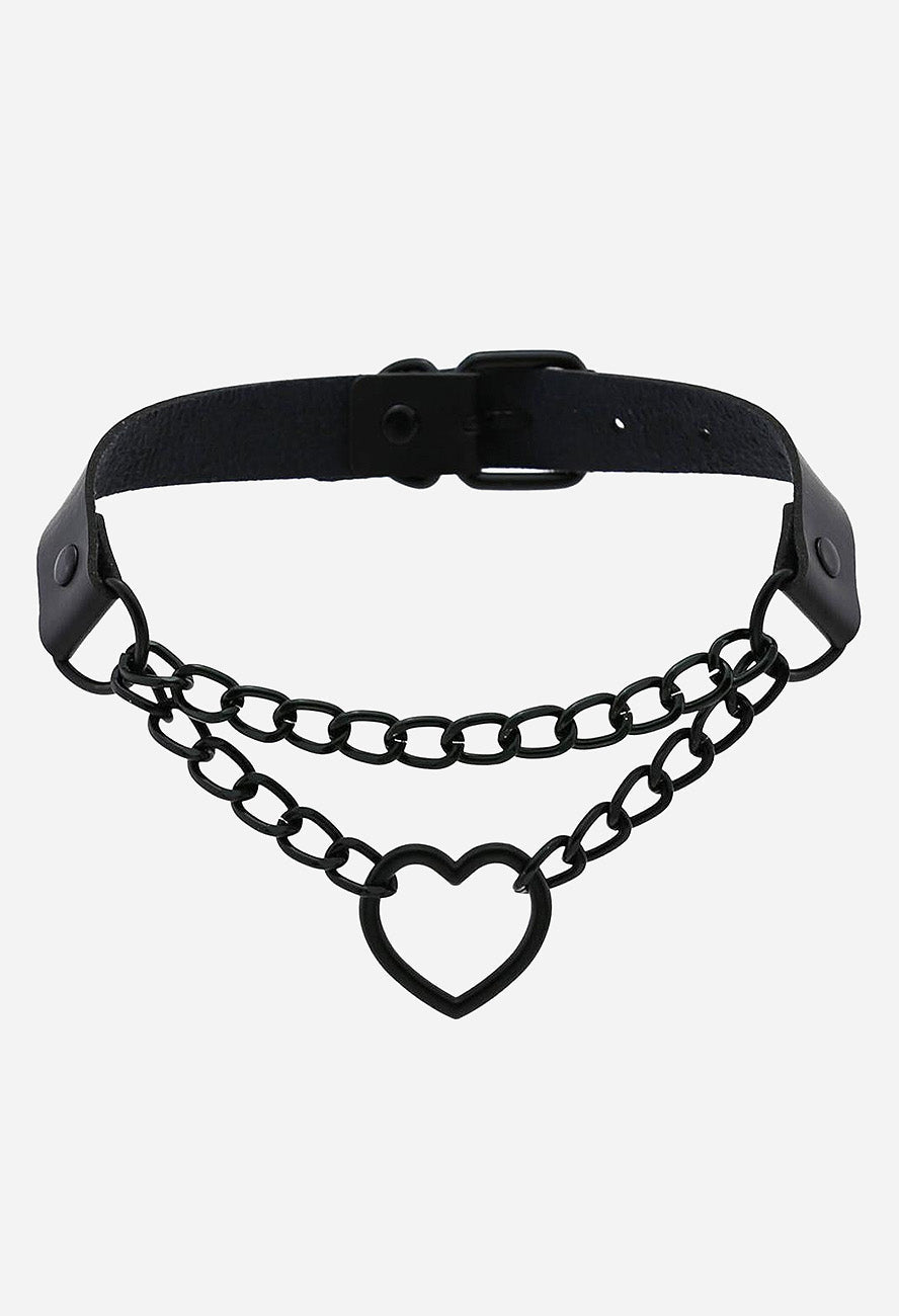 Heart Chain Choker Necklace - In Control Clothing