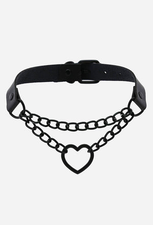 Heart Chain Choker Necklace