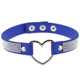 Heart Rhinestone Choker Necklace - In Control Clothing