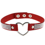 Heart Rhinestone Choker Necklace - In Control Clothing