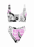 Japanese Hannya Mask Pattern Swimsuit - In Control Clothing