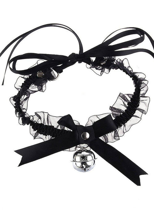 Kawaii Bell Ribbon Bow Collar Necklace
