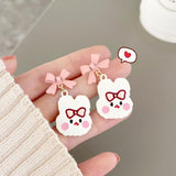 Kawaii Bow Bunny Cartoon Earrings - In Control Clothing