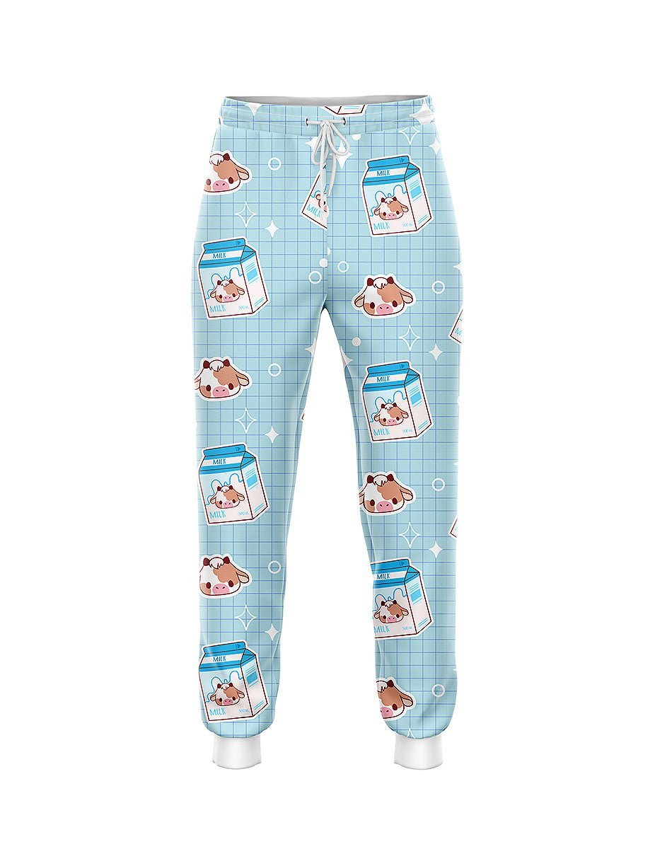 Kawaii Cow Milk Joggers - In Control Clothing