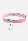 Kawaii Pastel Aesthetic Pink Heart Charm Choker Necklace - In Control Clothing