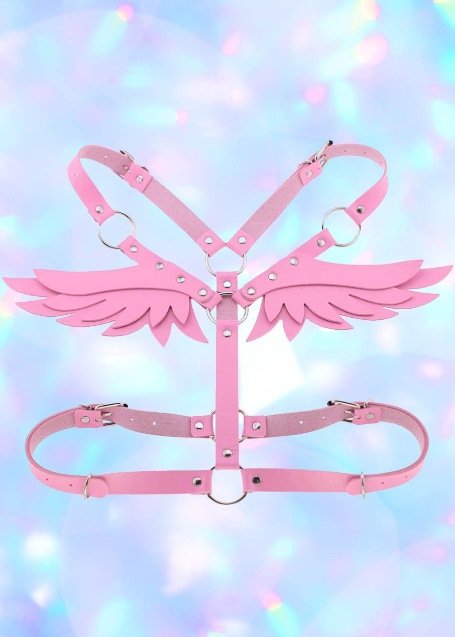 Kawaii Pink Magical Wings Body Harness - In Control Clothing
