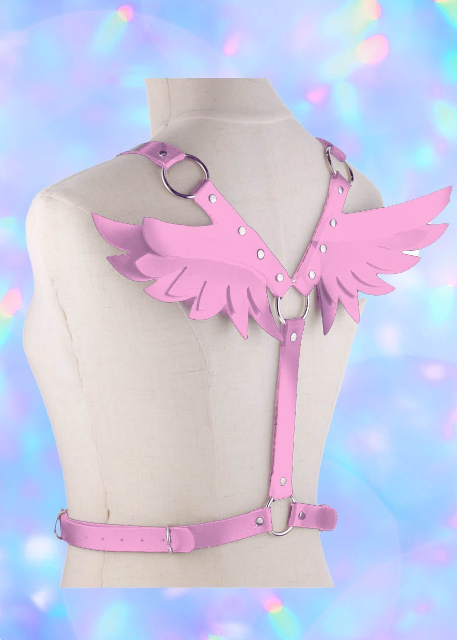 Kawaii Pink Magical Wings Body Harness - In Control Clothing