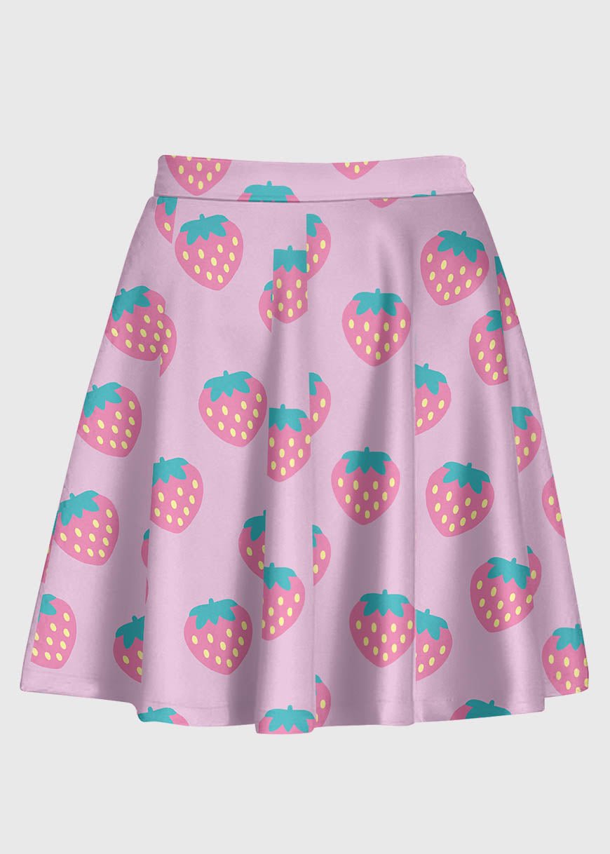 Kawaii Pink Strawberry Skirt - In Control Clothing