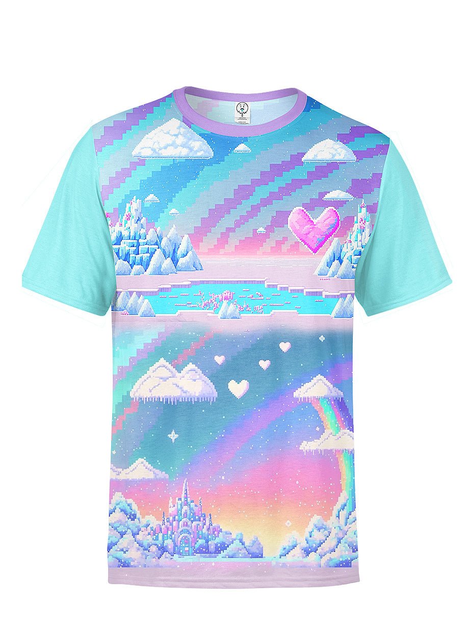 Kawaii Pixel Ice world All Over Printed T-Shirt - In Control Clothing