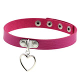Kawaii Rose Red Style Heart Pendant Choker Necklace - In Control Clothing