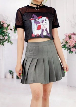 Knockout Grey Pleated Skirt