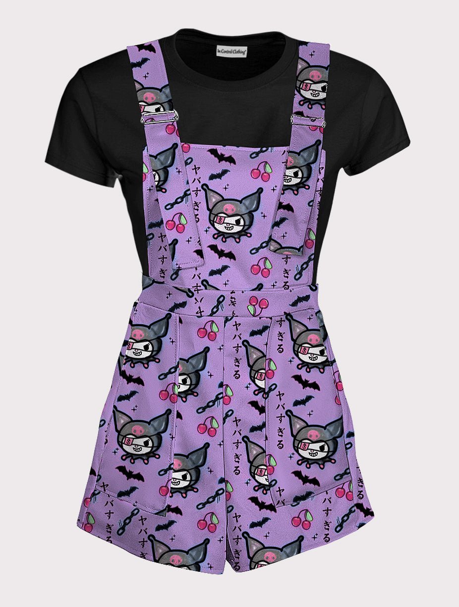 Kuromi Dangerous Bunny Pattern Overalls - In Control Clothing