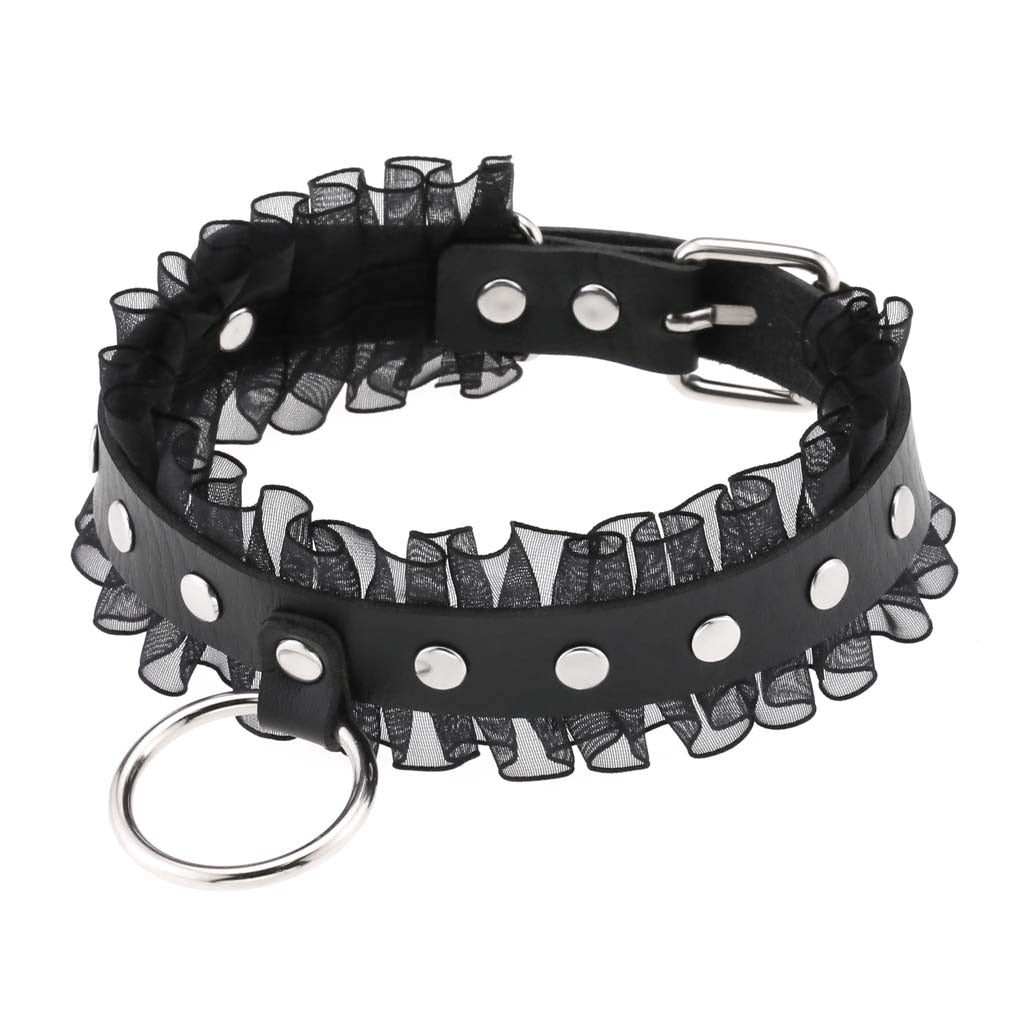 Lace O-ring Gothic Choker Necklace - In Control Clothing