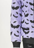 Lilac Bat Pattern Cardigan Sweater - In Control Clothing