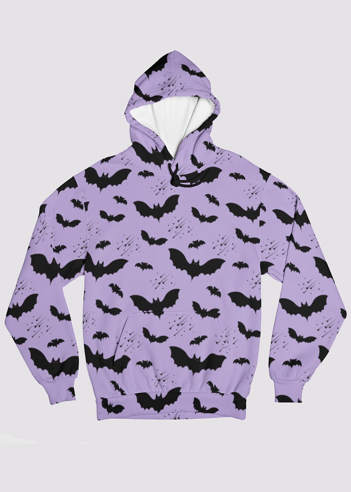 Lilac Bat Pattern Hoodie - In Control Clothing
