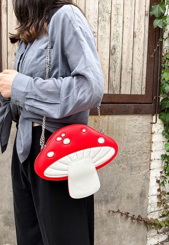 Mushroom Weirdcore Chain Crossbody Bag - In Control Clothing