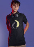 Mystical Moon Cat Graphic T-Shirt - In Control Clothing