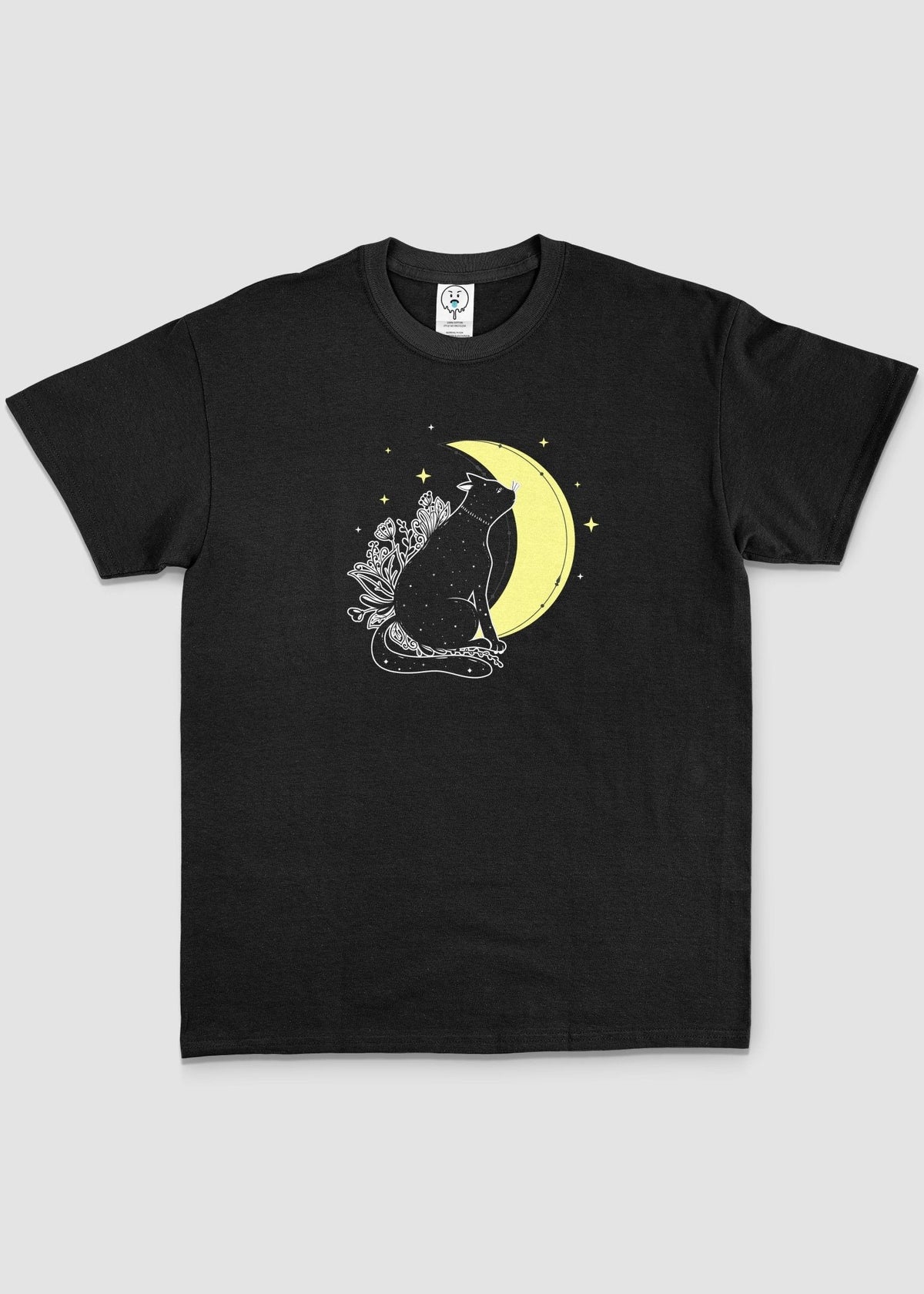Mystical Moon Cat Graphic T-Shirt - In Control Clothing
