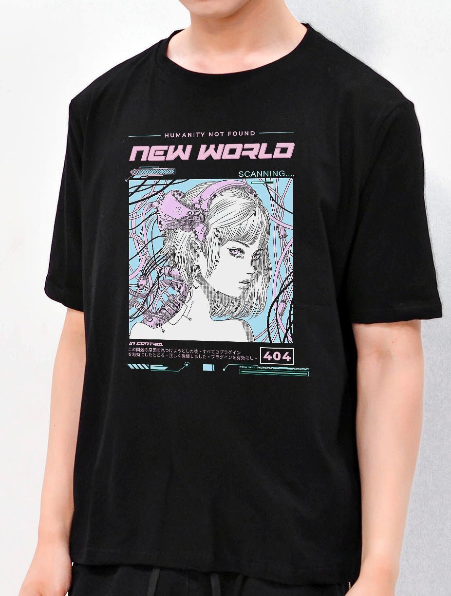 New World Cyberpunk Anime Graphic T-Shirt - In Control Clothing