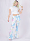 Pastel Cow Print Flare Pants - In Control Clothing