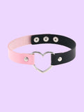 Pastel Goth Heart Pendant Choker Necklace - In Control Clothing