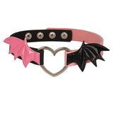 Pastel Gothic Heart Pendant Choker Necklace - In Control Clothing