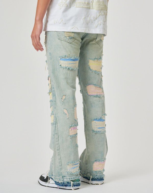 Pastel Straight Fit Denim Jeans - In Control Clothing