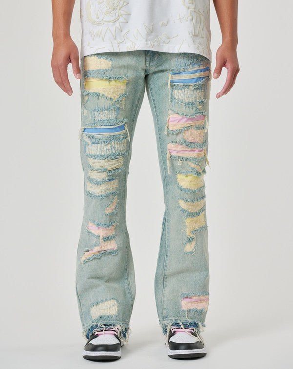 Pastel Straight Fit Denim Jeans - In Control Clothing